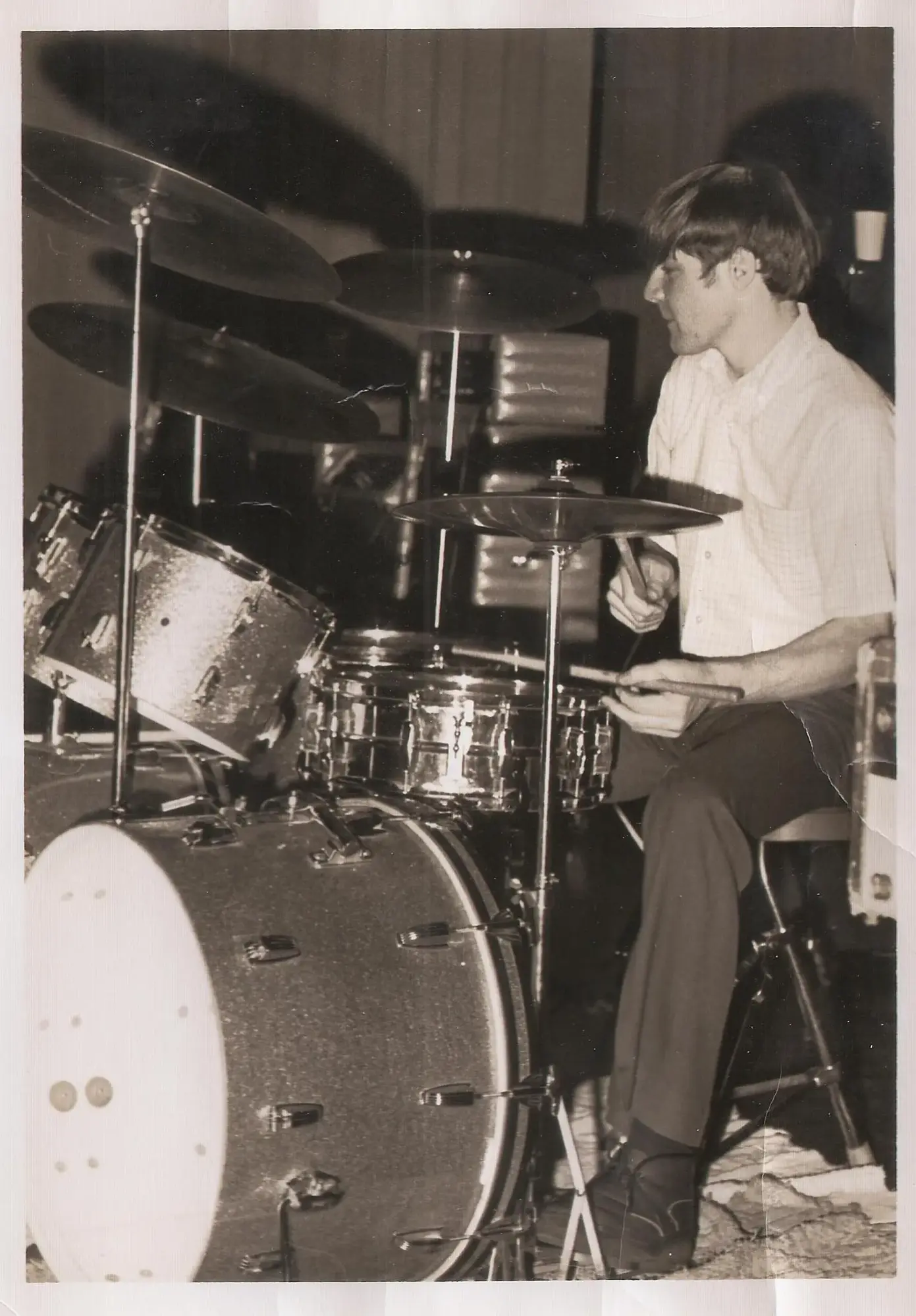 Tom McCullough on drums