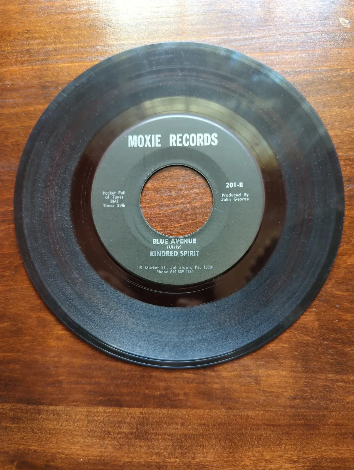 Blue Avenue 45 B-side, Moxie Records
